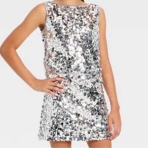Art Class Silver Sequin Kids Matching Set